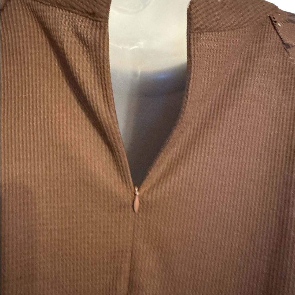 NWT Chic Brown w/Lace Sleeves Women's Top FALL!! XLARGE #3 - Picture 7 of 10
